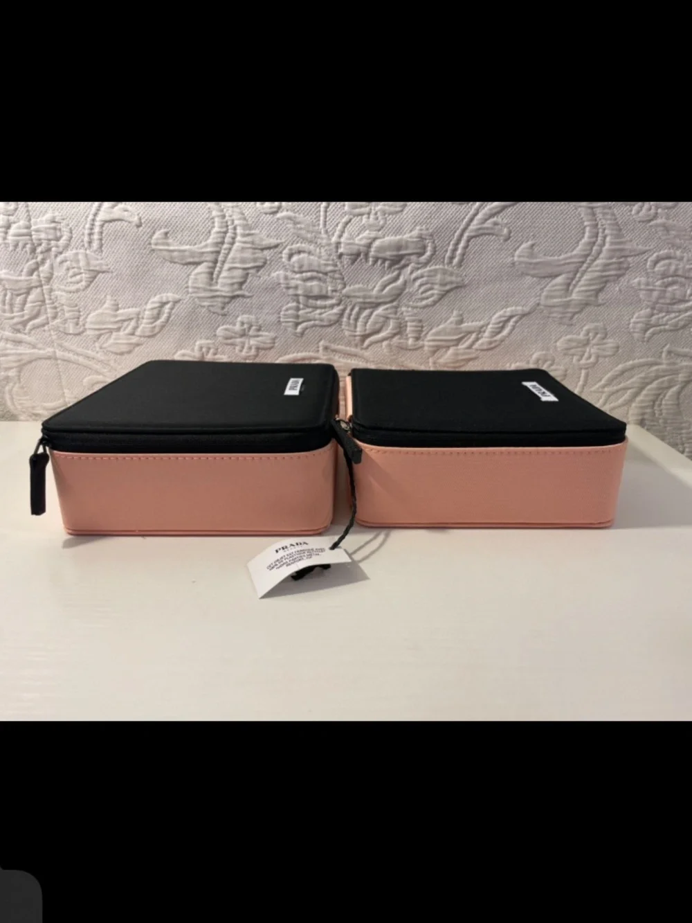 Prada Beauty Black & Pink Vanity Makeup Cases Set of 2 - Picture 5 of 9